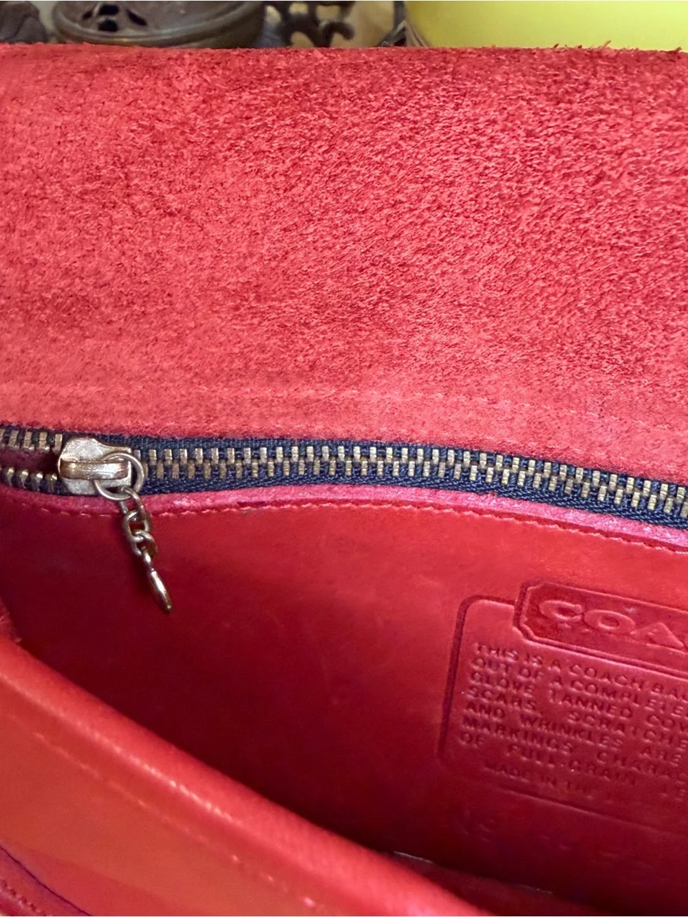 Vintage Coach Dinky 80s 90s Cherry Red Leather Crossbody Bag Purse Made In USA